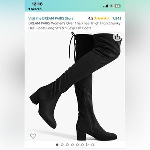 DREAM PAIRS Women's Over The Knee Thigh High Chunky Heel Boots size 8